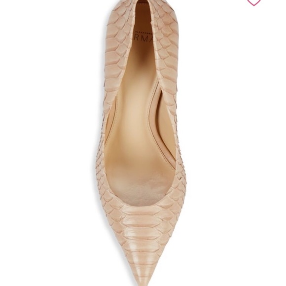 NEW Alexandre Birman nude snakeskin pumps 7.5 - Picture 4 of 8